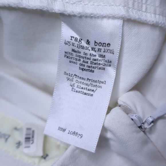 RAG & BONE Simone Ankle Length Pants White Elastic Waist Trouser Women's 2 - Picture 11 of 11